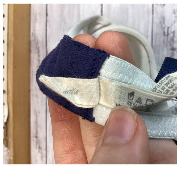 Aerie Women Katie Bra Size 34D Blue White Stripes Dot Print Lightly Lined - Picture 4 of 5